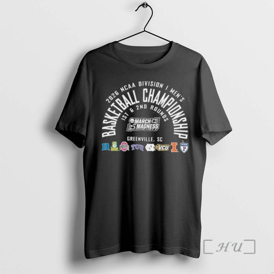 Officials Greenville Sc 2026 Ncaa Di Mens Basketball Championship 1st 2nd Rounds Premium T Shirts