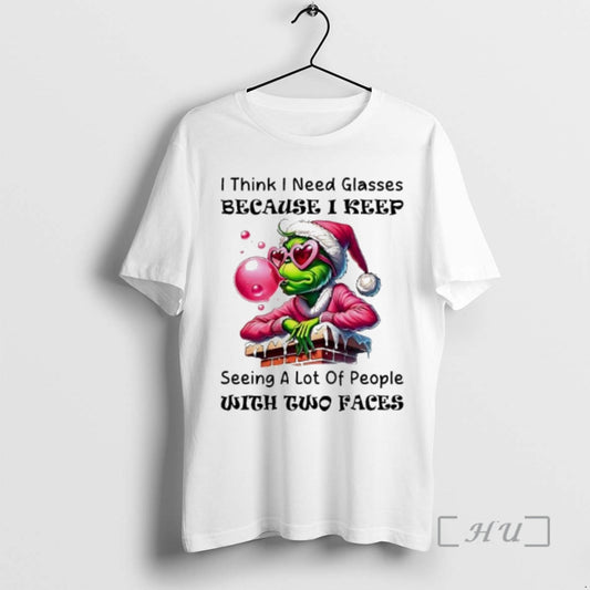 Officials Grinch Pink Santa I Think I Need Glasses Because I Keep Seeing A Lot T-Shirts, Hoodie, Sweatshirt | WearSparks.com