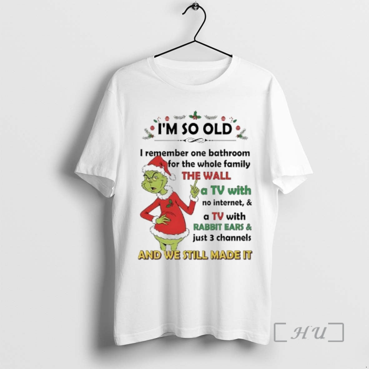 Officials Grinch Santa Im So Old I Remember One Bathroom For The Whole Family The T-Shirts, Hoodie, Sweatshirt