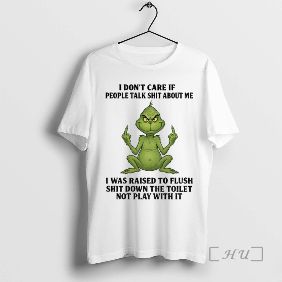 Officials Grinch Santa Middle Finger I Dont Care If People Talk Shit About Me T-Shirts, Hoodie, Sweatshirt | WearSparks.com