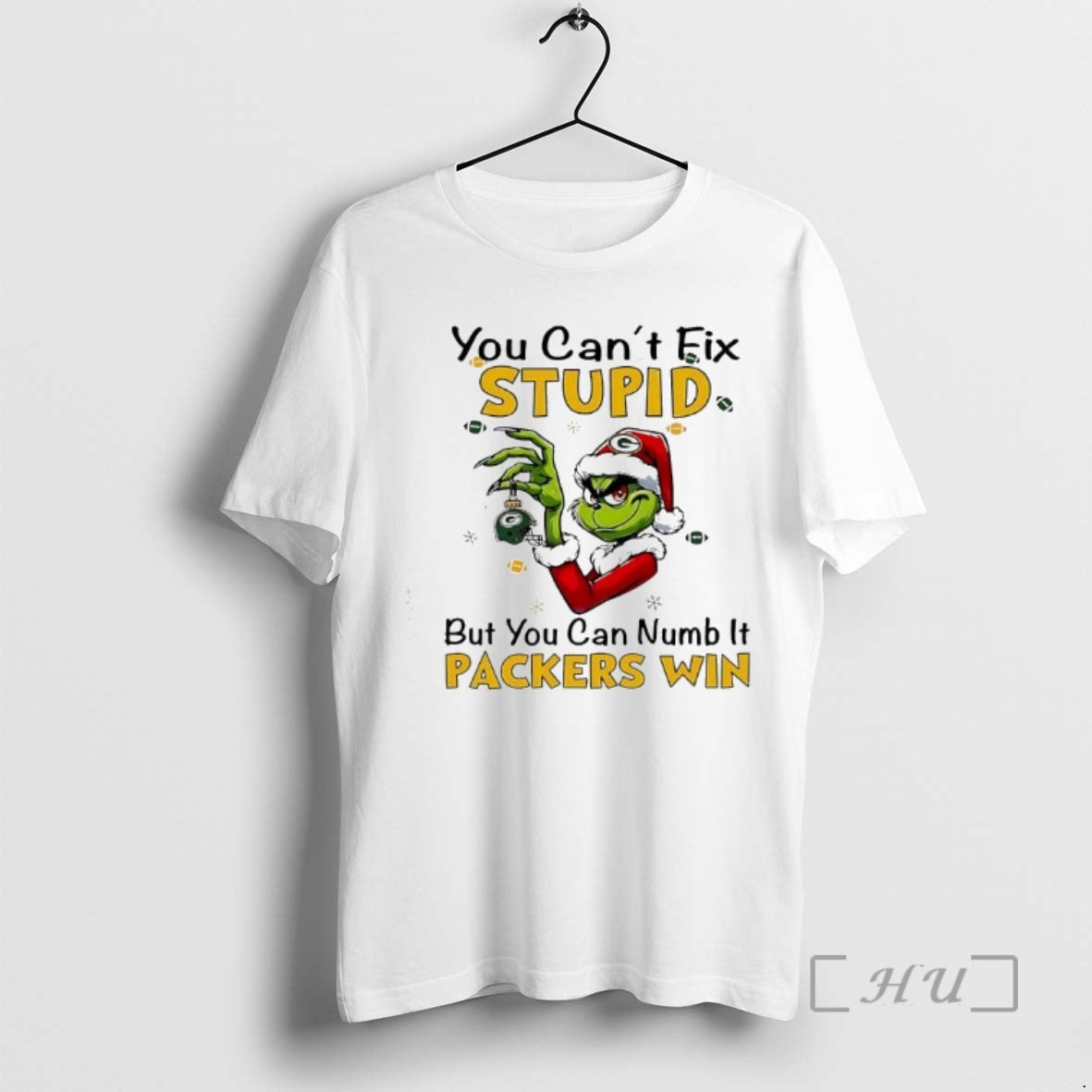 Officials Grinch You Cant Fix Stupid But You Can Numb It Green Bay Packers Win T-Shirts, Hoodie, Sweatshirt | WearSparks.com