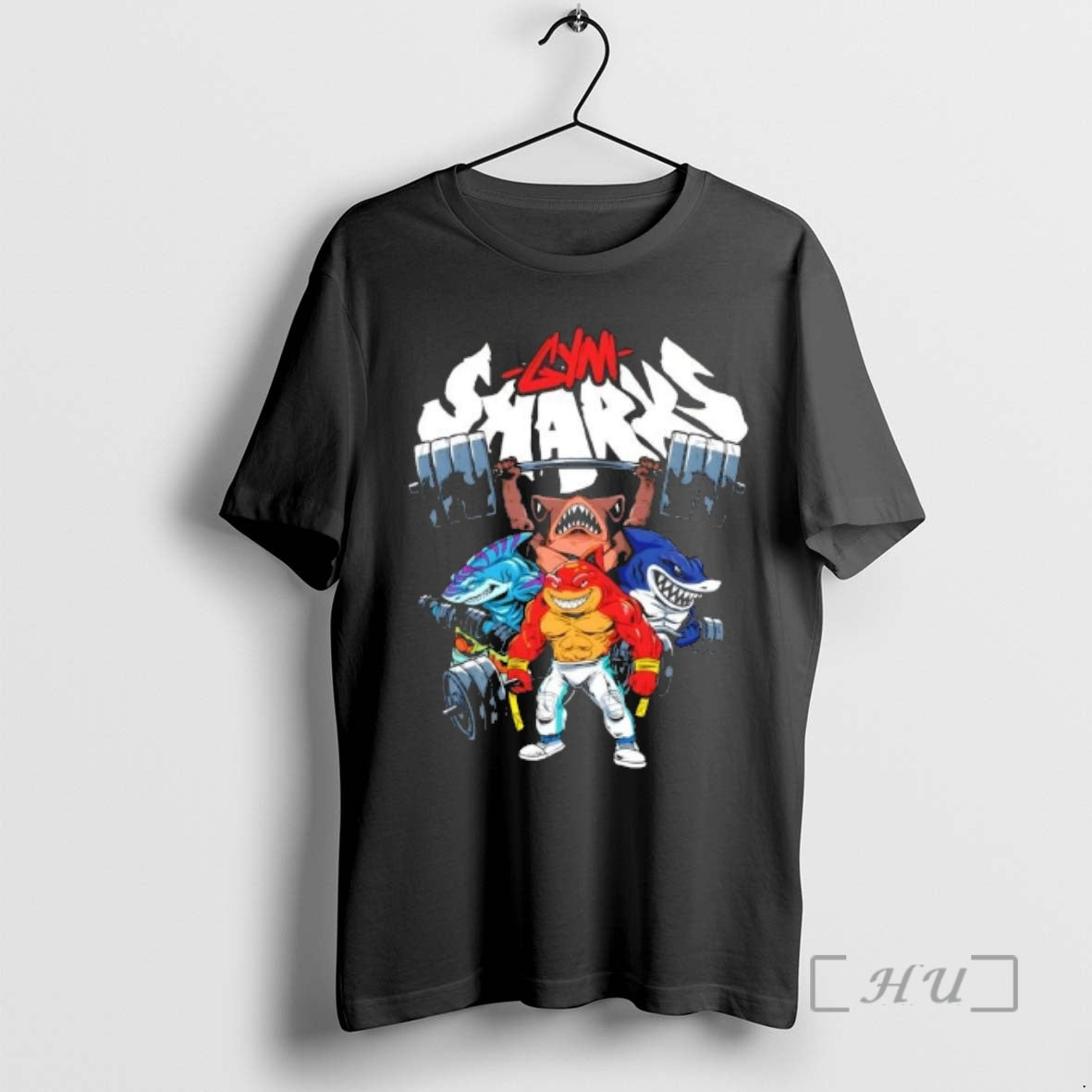 Officials Gym Sharks Fitted Cartoon
