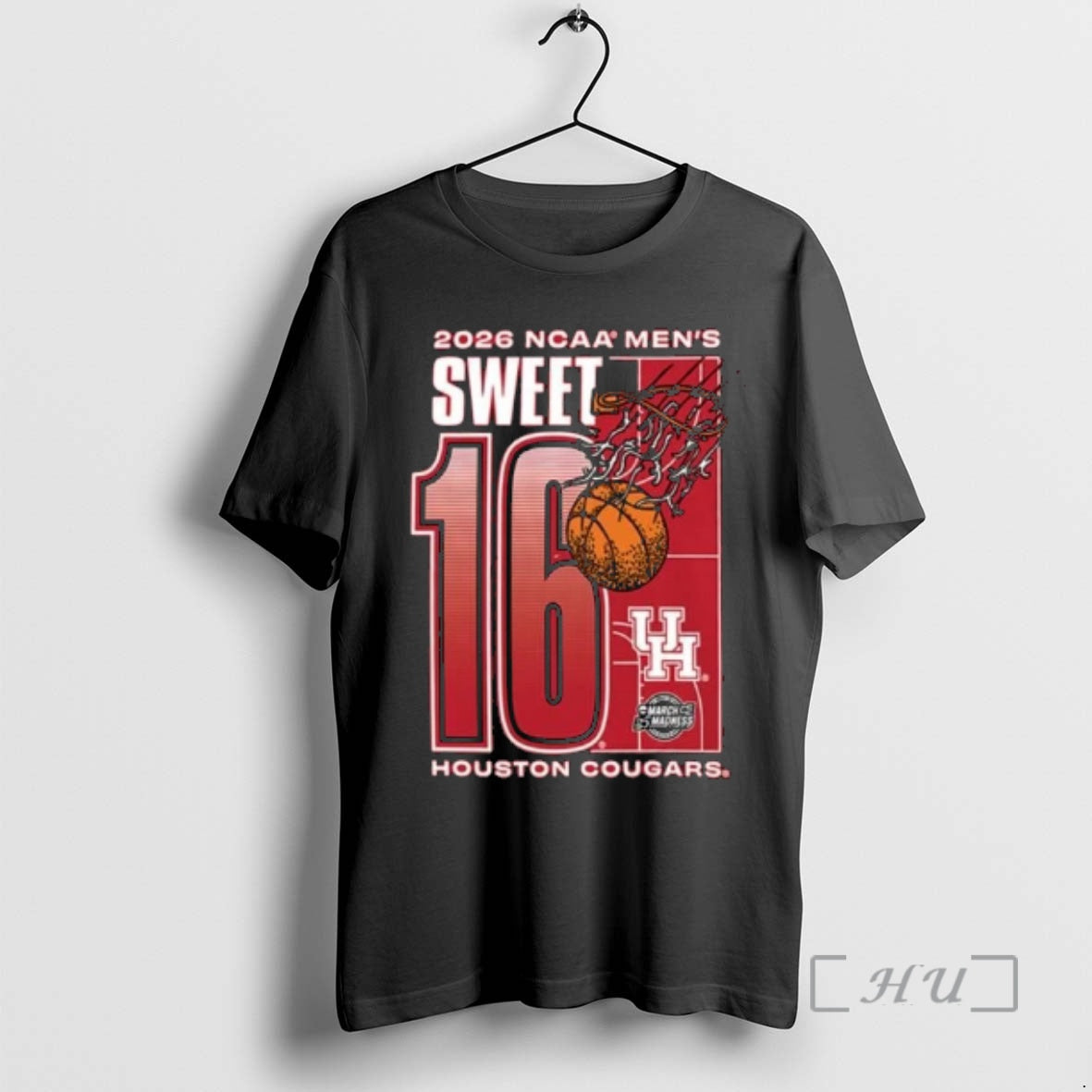 Officials Houston Cougars 2026 Ncaa March Madness Sweet 16 Bound Net Premium T Shirts Sweater