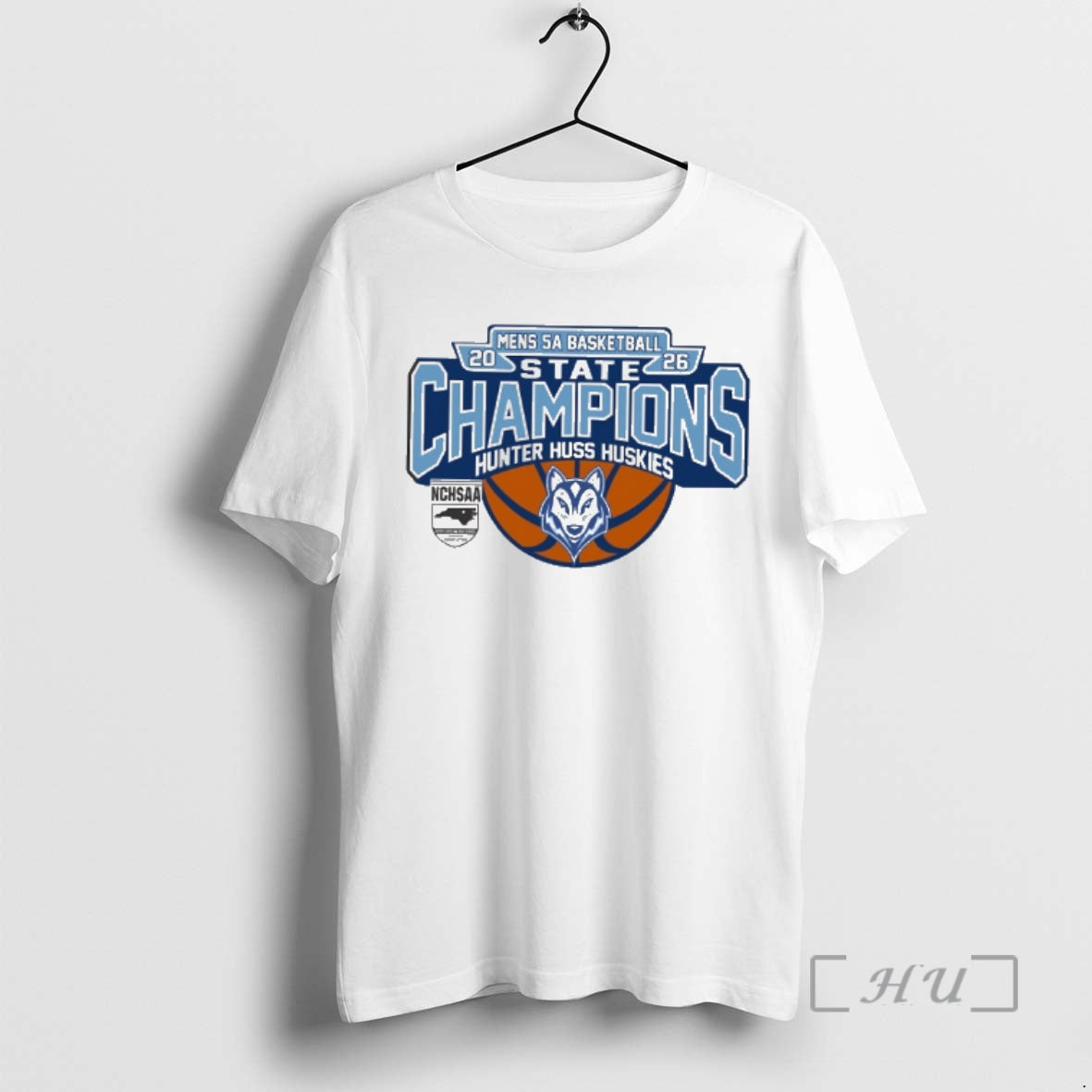 Officials Hunter Huss Huskies 2026 Nchsaa Mens 5a Basketball State Champions Premium T Shirts Sweater