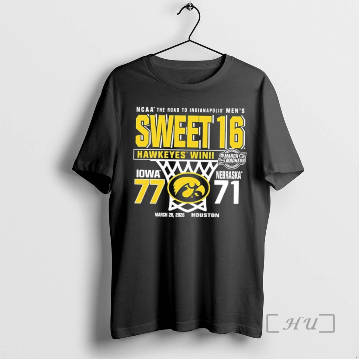 Officials Iowa Hawkeyes 2026 Mens Basketball Sweet 16 The Road To Indianapolis Premium T Shirts