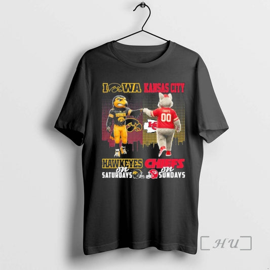Officials Iowa Hawkeyes Vs Kansas City Chiefs Mascot On Saturdays And On Sundays Premium T-Shirts, Hoodie, Sweatshirt