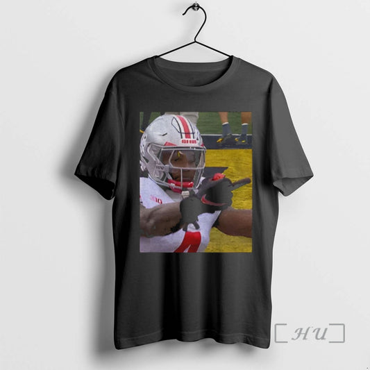 Officials Jeremiah Smith Flips Off Michigan Fan Football Ohio State Rivalry Moment Premium T Shirts Hoodie, Sweatshirt