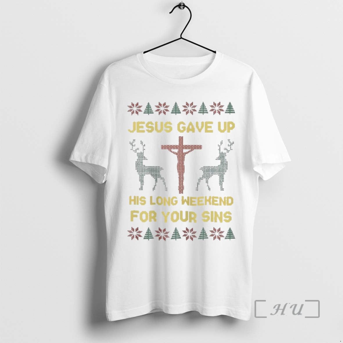 Officials Jesus Gave Up His Long Weekend For Your Sins Christmas Ugly Premium T Shirts Hoodie, Sweatshirt | WearSparks.com