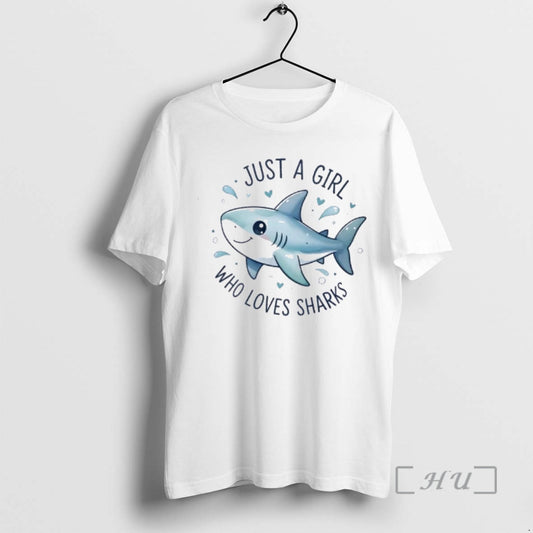 Officials Just A Girl Who Loves Sharks Cute T-Shirts, Hoodie, Sweatshirt | WearSparks.com