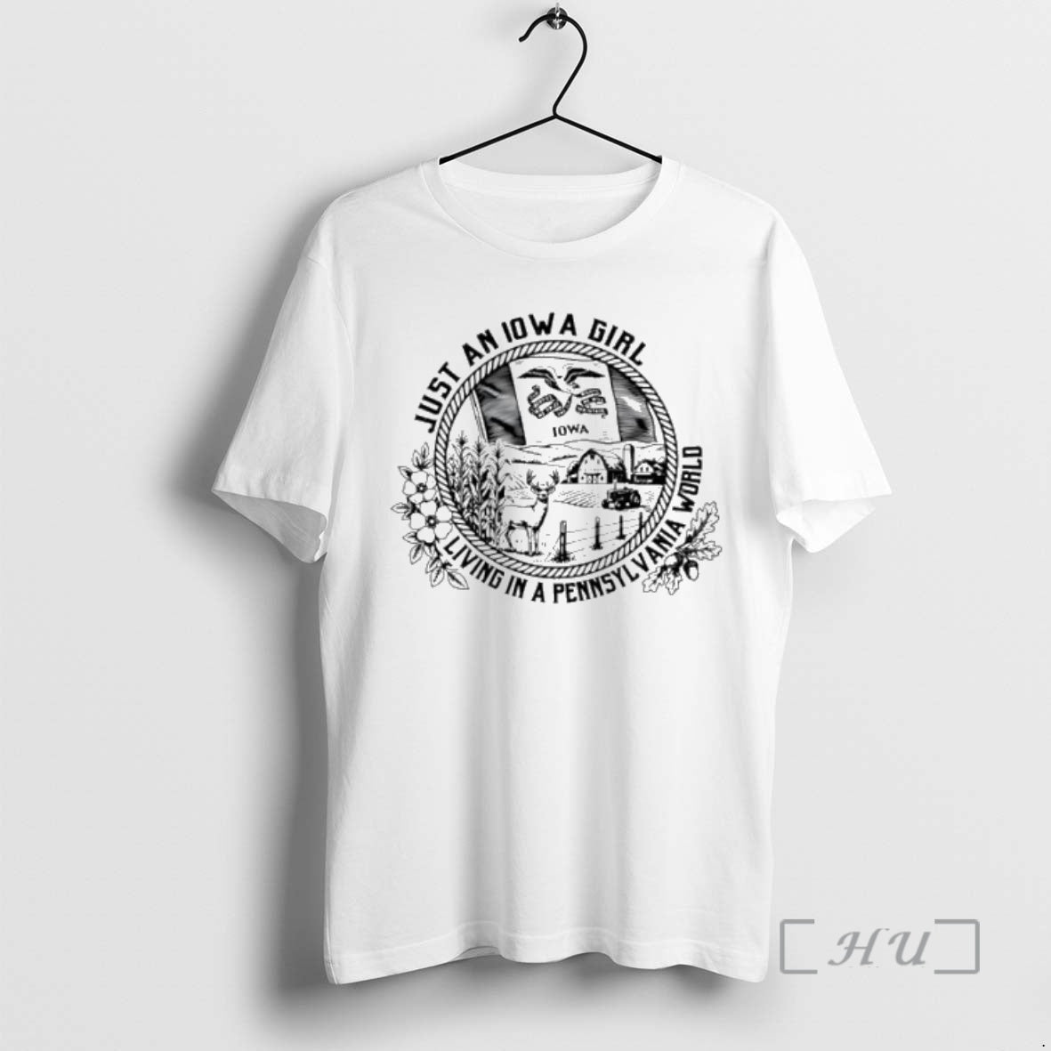 Officials Just An Iowa Girl Living In A Pennsylvania State Characteristic Womens Premium T Shirts