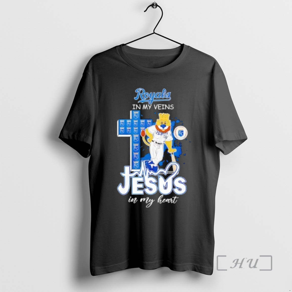 Officials Kansas City Royals In My Veins Jesus In My Heart Mascot Premium T Shirts