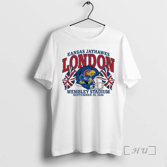 Officials Kansas Jayhawks London Wembley Stadium September 19 2026 Union Jack Classic Premium T Shirts