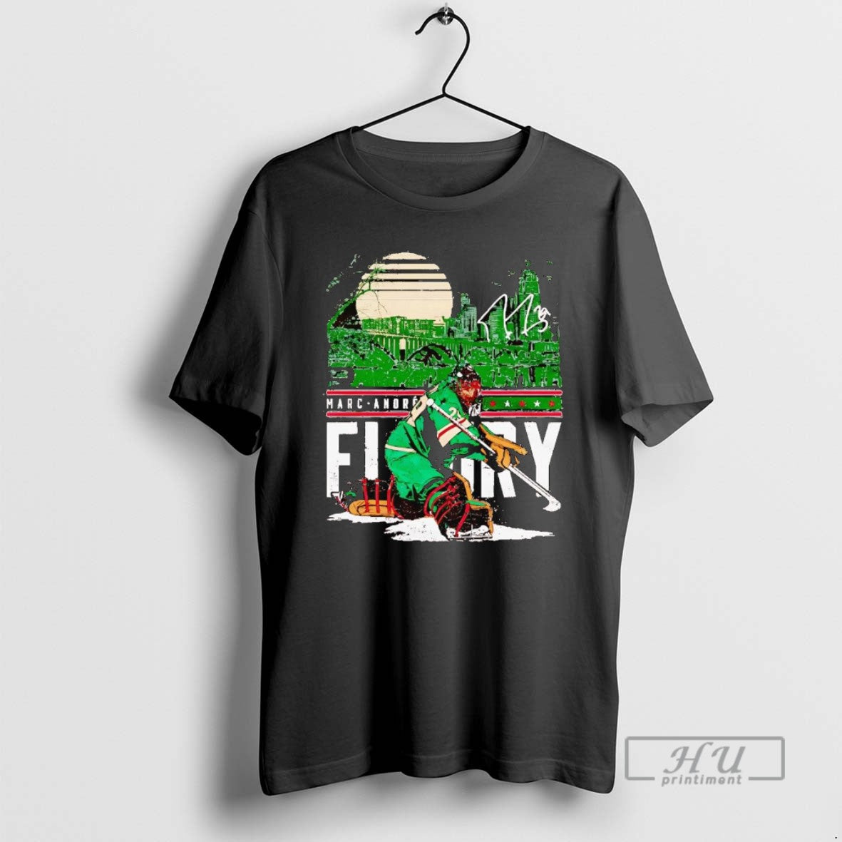 Officials Marc Andre Fleury Minnesota City Skyline Signature T Shirt
