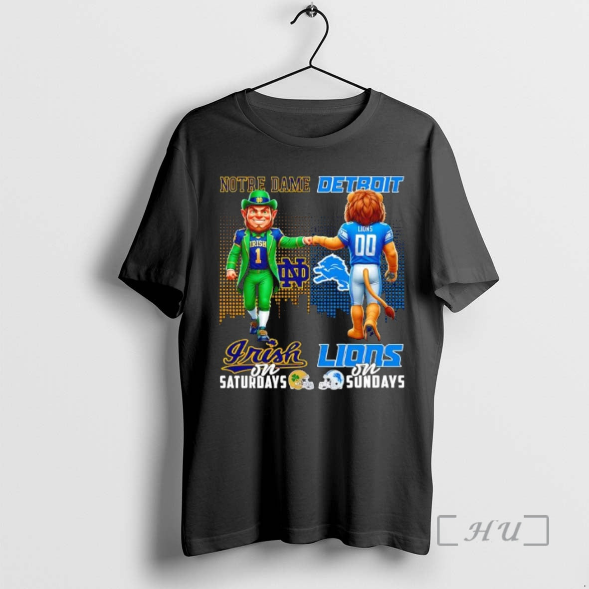 Officials Mascot Of Notre Dame Irish On Saturdays And Detroit Lions On Sundays Premium T-Shirts, Hoodie, Sweatshirt