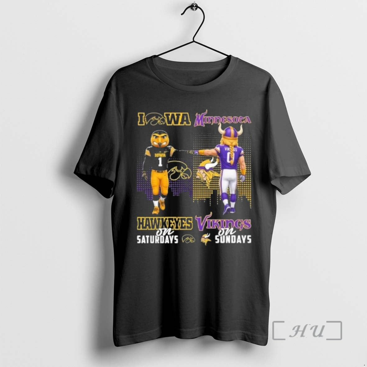 Officials Mascots Iowa Hawkeyes On Saturdays And Minnesota Vikings On Sundays Premium T Shirts Sweater
