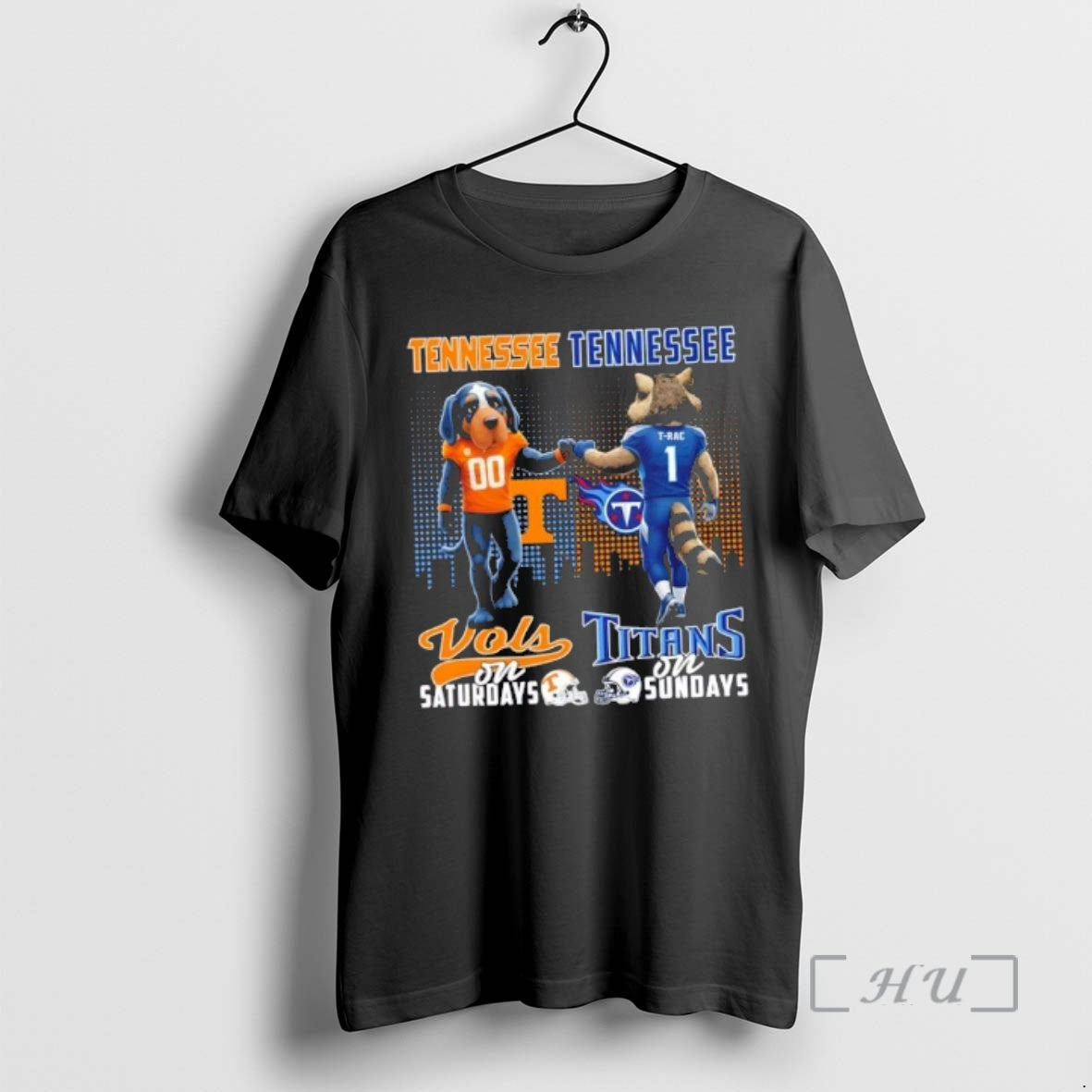 Officials Mascots Tennessee Volunteers On Saturdays Vs Tennessee Titans On Sundays Skyline Premium T Shirts Hoodie,...