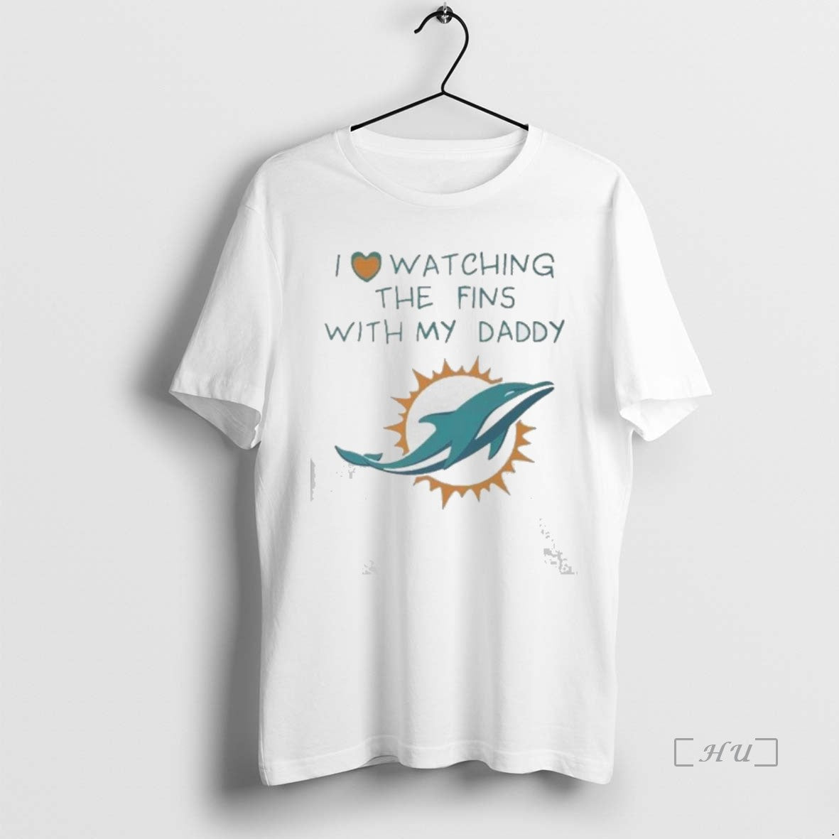 Officials Miami Dolphins Love Watching Fins With Daddy Baby T-Shirts, Hoodie, Sweatshirt | WearSparks.com