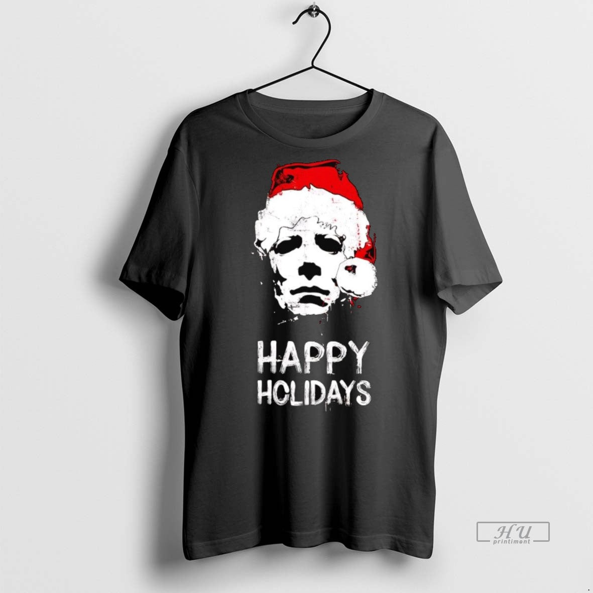 Officials Michael Myers Santa Hat Happy Holidays T Shirt Sweater