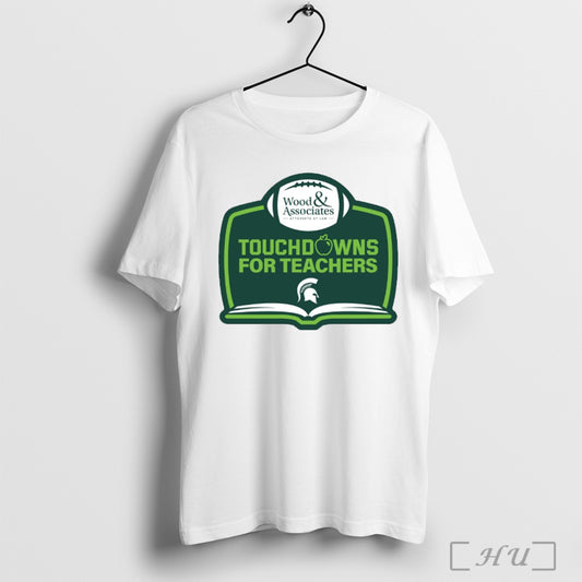 Officials Michigan State Spartans Football Touchdowns For Teachers Wood And Associates Attorneys At Law Logo
