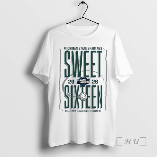 Officials Michigan State Spartans Sweet Sixteen 2026 Ncaa Di Mens Basketball Tournament Premium T Shirts