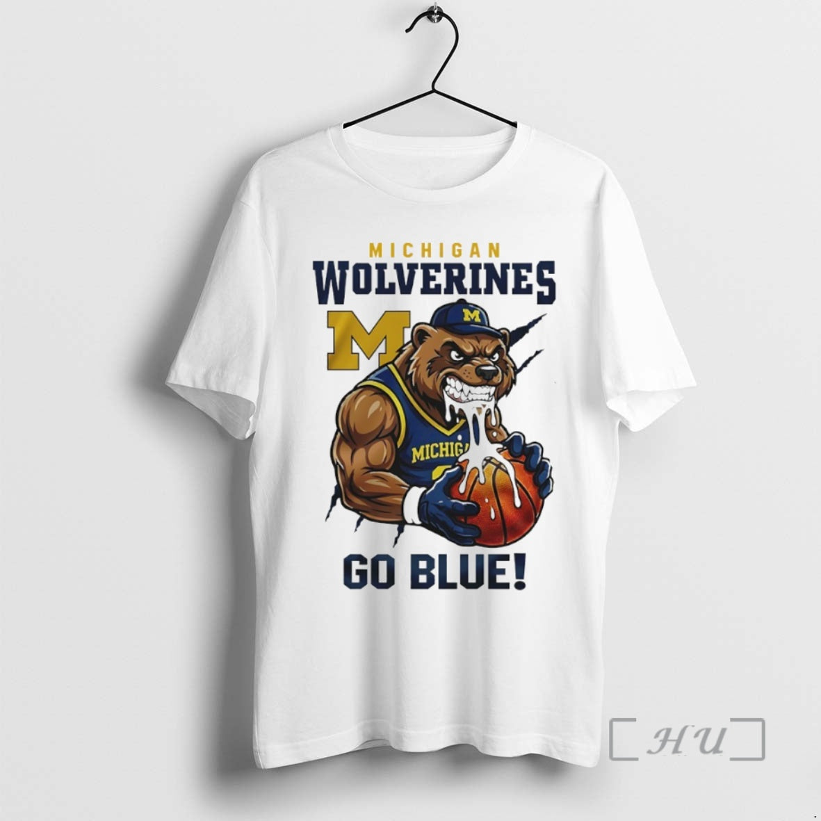 Officials Michigan Wolverines Basketball Go Blue Mascot Circle T-Shirts, Hoodie, Sweatshirt | WearSparks.com