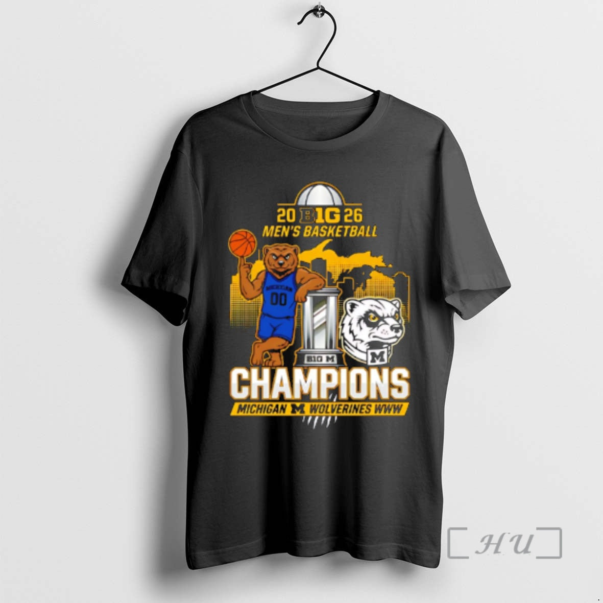 Officials Michigan Wolverines Big Mens Basketball Champions 2026 Mascot Trophy