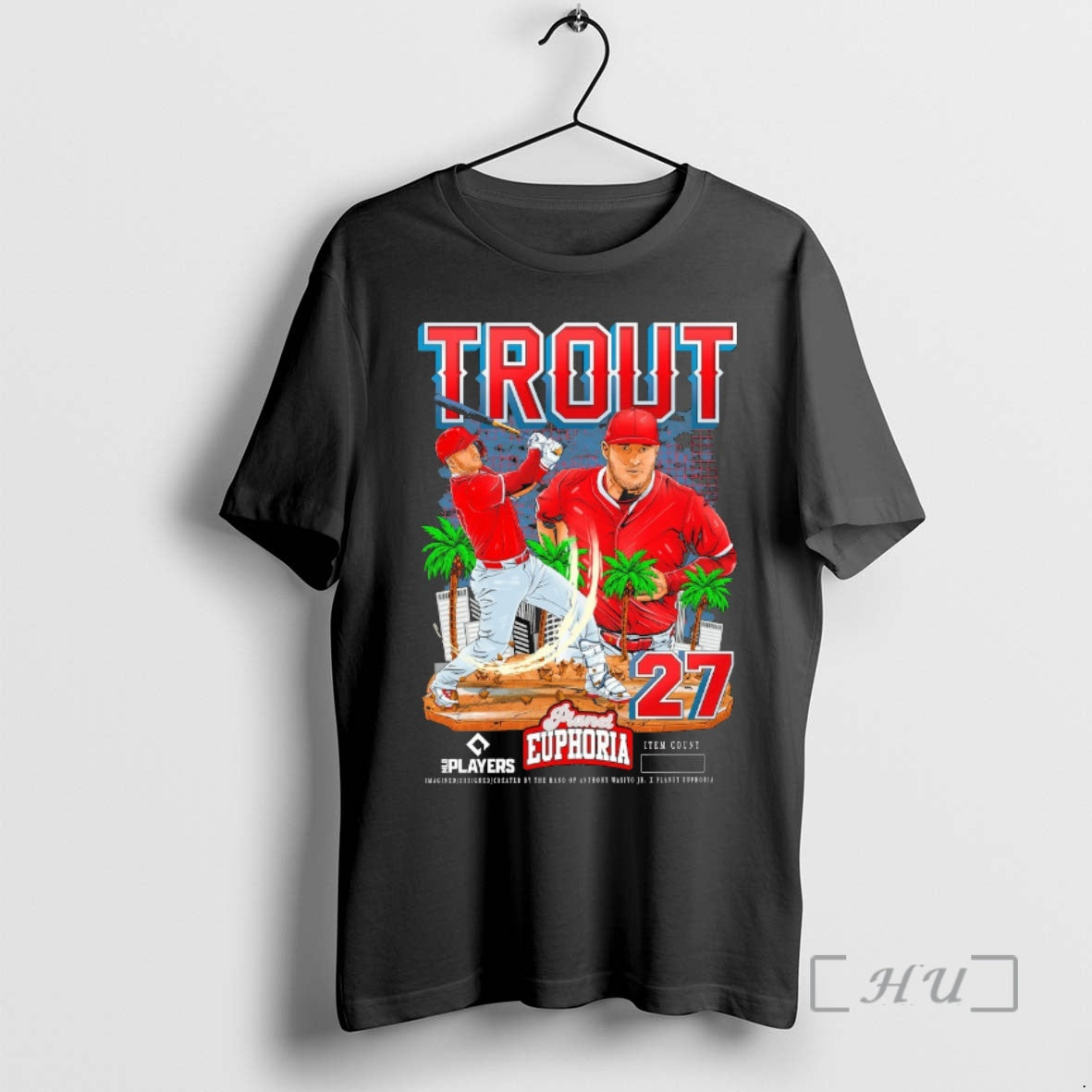 Officials Mike Trout Los Angeles Angels Mlb Players Planet Euphoria Artwork 2026 Premium T Shirts