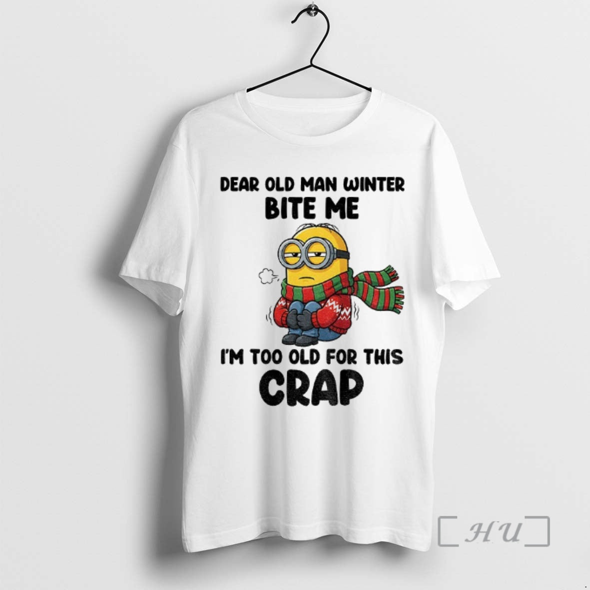 Officials Minion Dear Old Man Winter Bite Me Im Too Old For This Crap Christmas T-Shirts, Hoodie, Sweatshirt | WearSparks.com