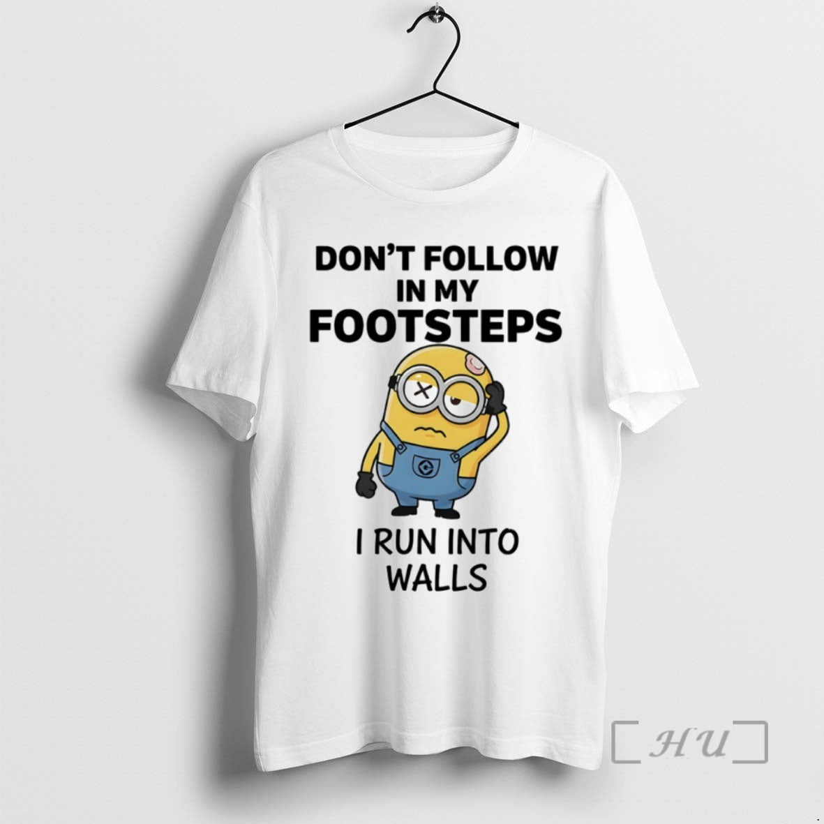 Officials Minion Dont Follow In My Footsteps I Run Into Walls Circle Premium T Shirts Hoodie, Sweatshirt | WearSparks.com