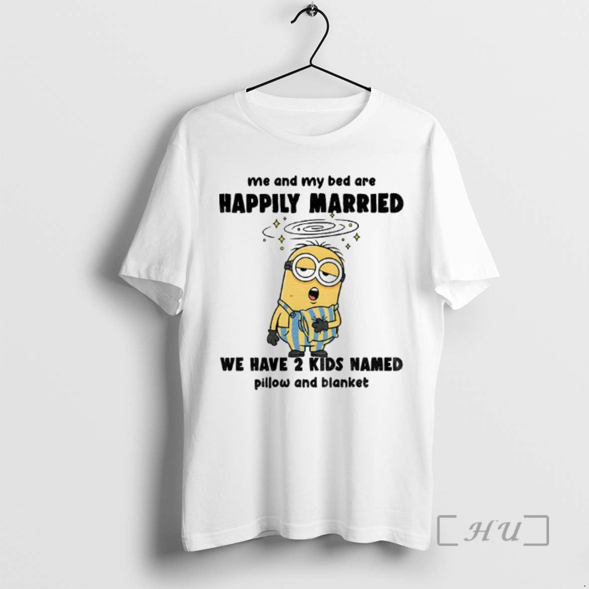Officials Minion Sleep Me And My Bed Are Happily Married We Have 2 Kids Named T-Shirts, Hoodie, Sweatshirt | WearSparks.com