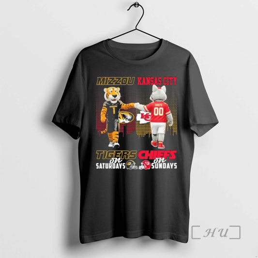 Officials Mizzou Tigers On Saturdays And Kansas City Chiefs On Sundays Mascot Premium T Shirts Hoodie, Sweatshirt