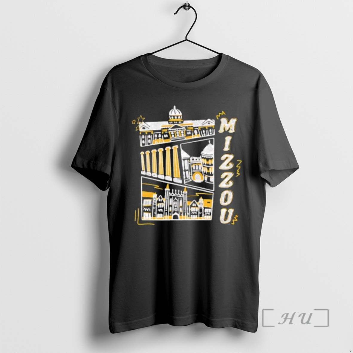 Officials Mizzou University Of Missouri Columns And Campus Buildings Sketch