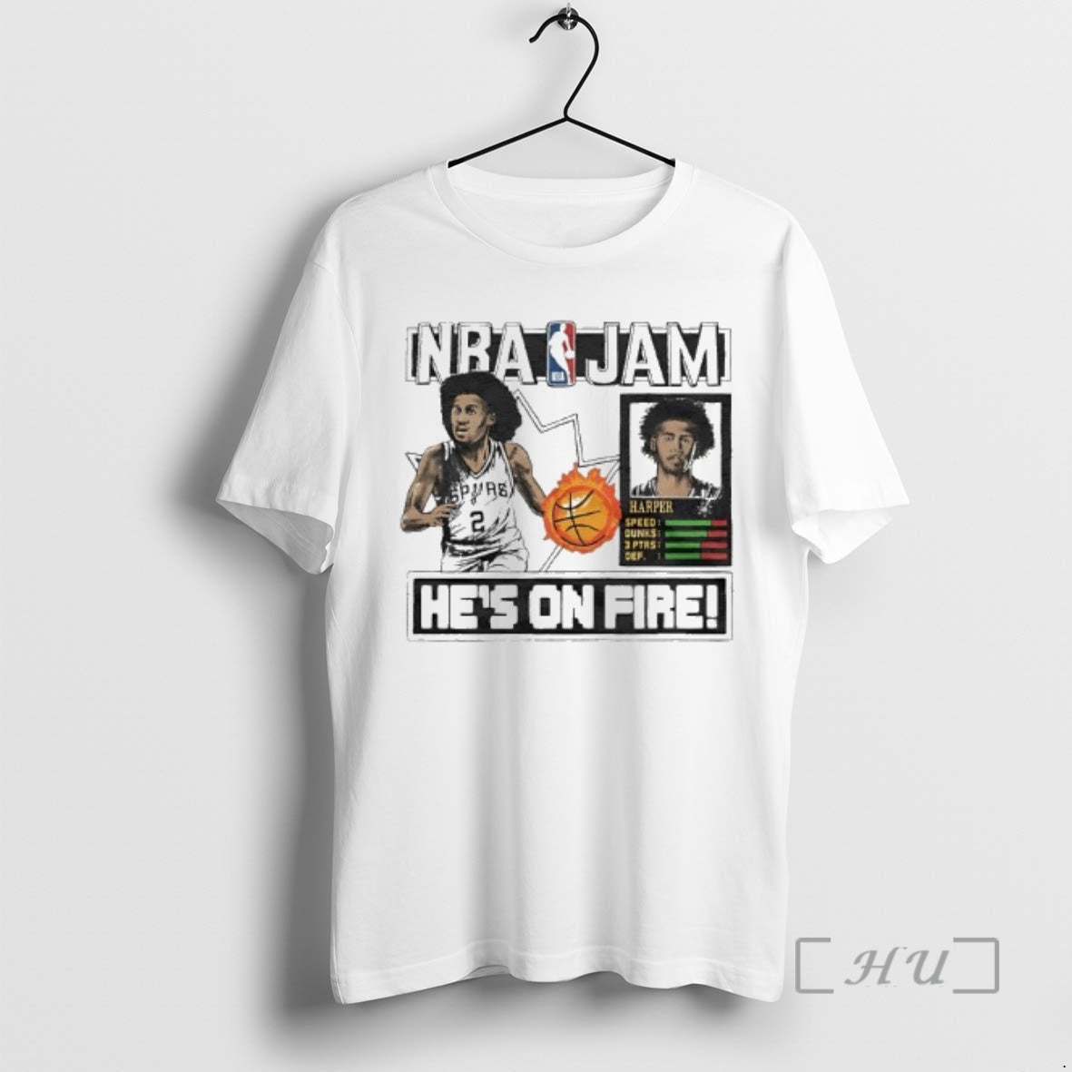 Officials Nba Jam San Antonio Spurs Dylan Harper Hes On Fire Premium T Shirts Sweater Hoodie, Sweatshirt | WearSparks.com