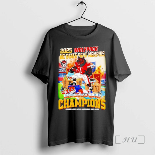 Officials Nc State Wolfpack Beat Memphis Tigers Gasparilla Bowl Champions 2025 Premium T Shirts Sweater Hoodie, Sweatshirt