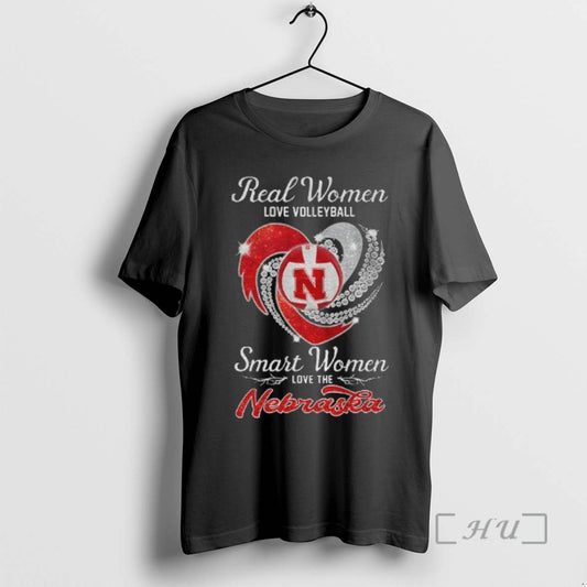 Officials Nebraska Cornhuskers Real Women Love Volleyball Smart Women Love The Nebraska Premium T Shirts Hoodie, Sweatshirt