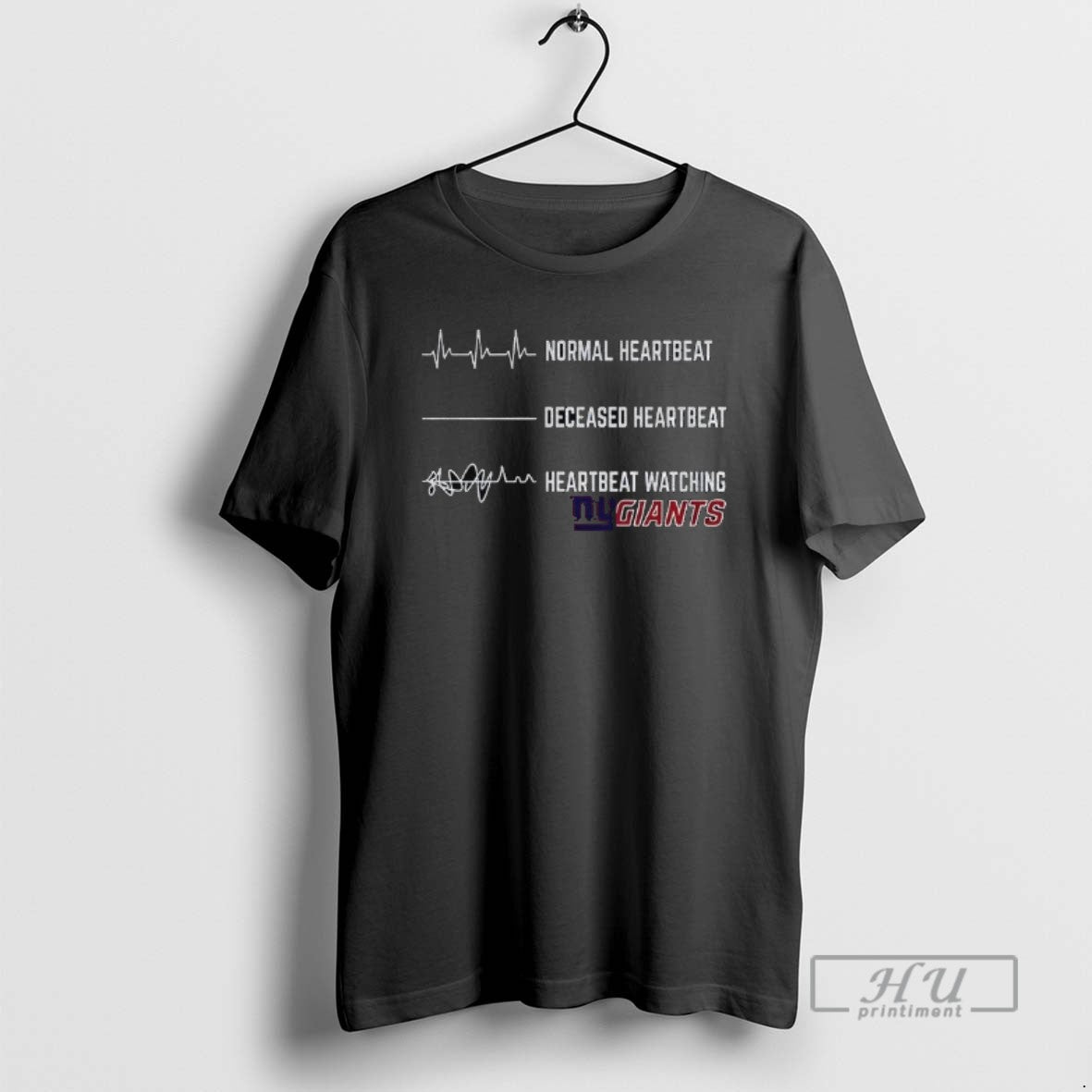 Officials New York Giants Football Normal Heartbeat Deceased Heartbeat Heartbeat Watching T Shirt