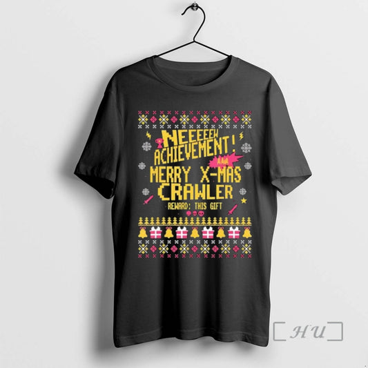 Officials New Achievement Merry X Mas Crawler Reward This Gift Ugly Christmas Premium T Shirts Hoodie, Sweatshirt