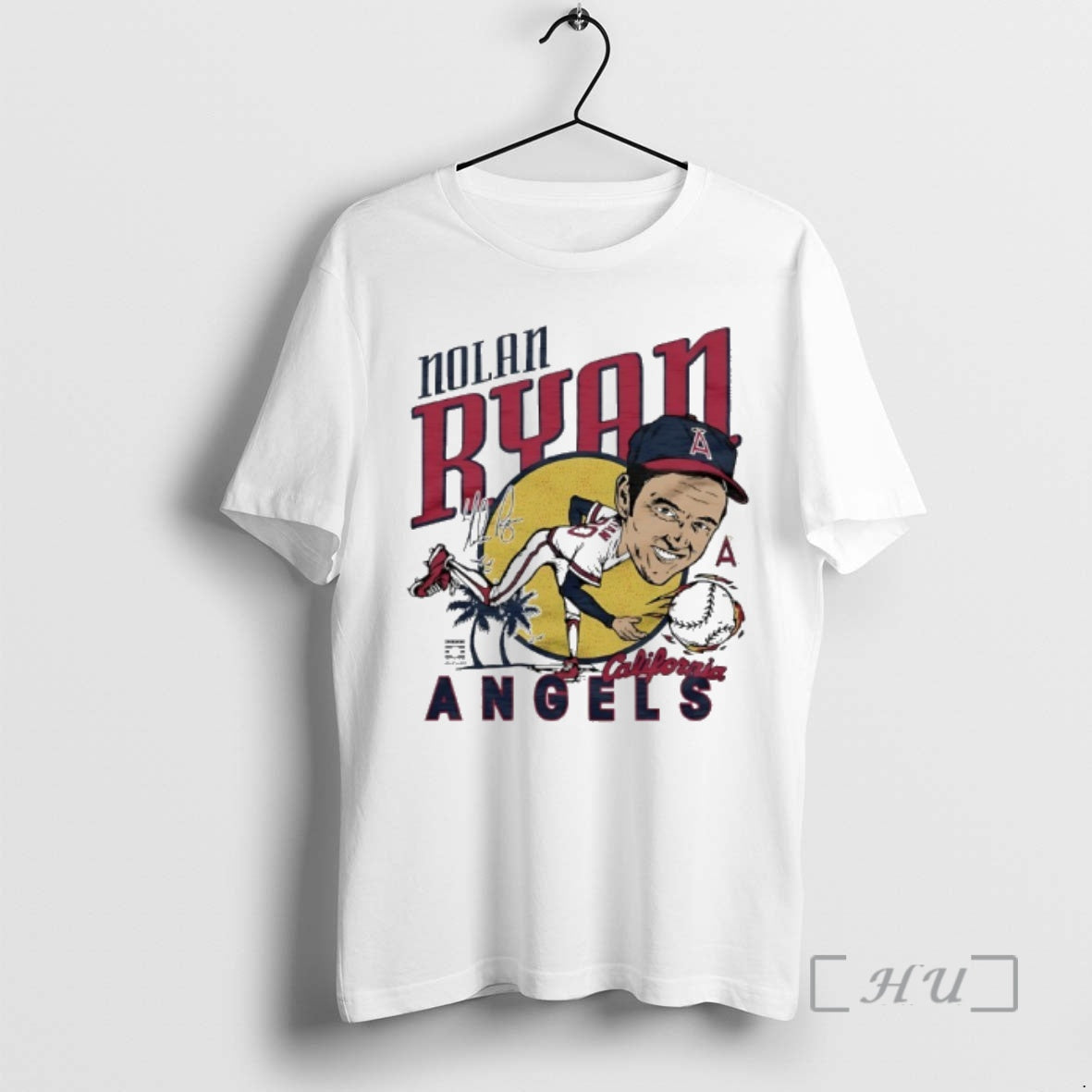 Officials Nolan Ryan California Angels Player Signature Caricature