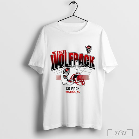 Officials North Carolina State Wolfpack Football Helmet Grid Go Pack Raleigh Graphic T Shirt
