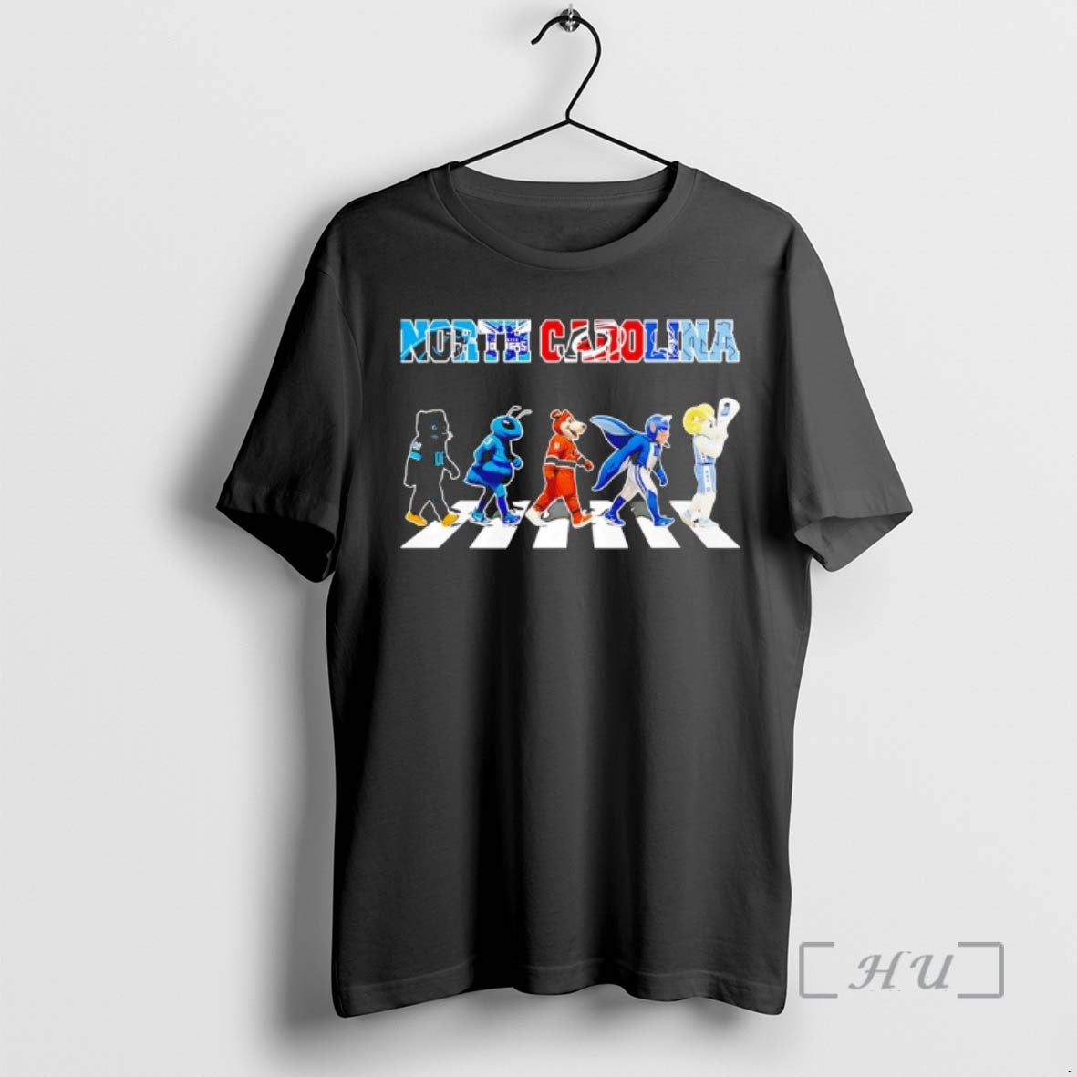 Officials North Carolina Sports Team Carolina Panthers Hornets Hurricanes Duke Blue Heels Mascots Walking Across...