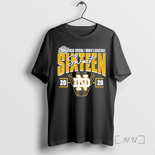 Officials Notre Dame Fighting Irish Womens Basketball Sweet 16 Court Shot Premium T Shirts Sweater