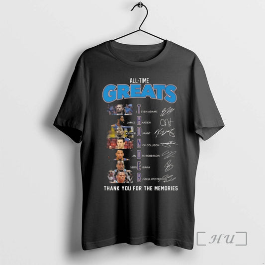 Officials Oklahoma Thunder All Time Greats Players Signatures Thank You For The Memories 2026 Premium T-Shirts, Hoodie,...