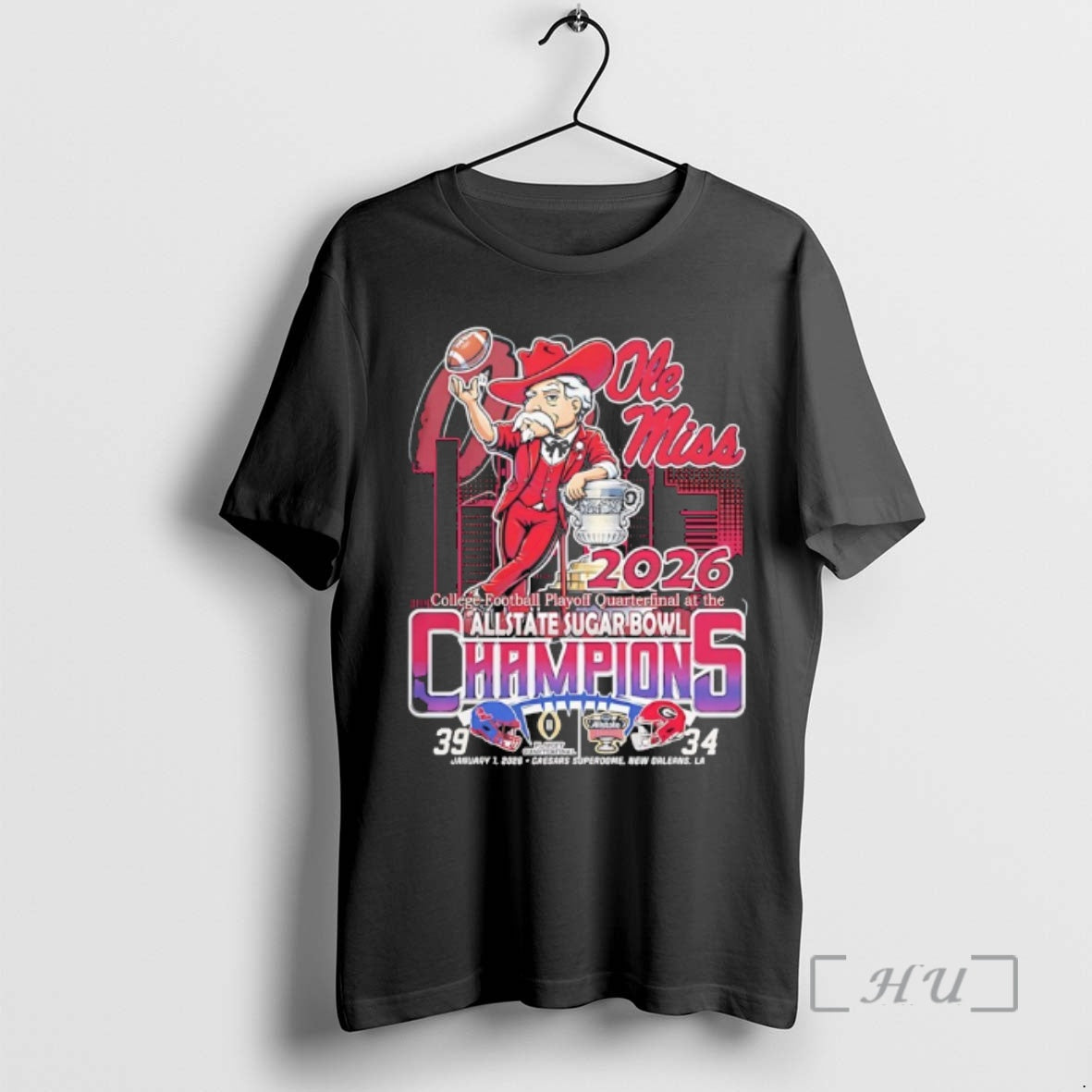 Officials Ole Miss Rebells College Football Playoff Quarterfinal At The Allstate Sugar Bowl 2026 Premium T-Shirts,...