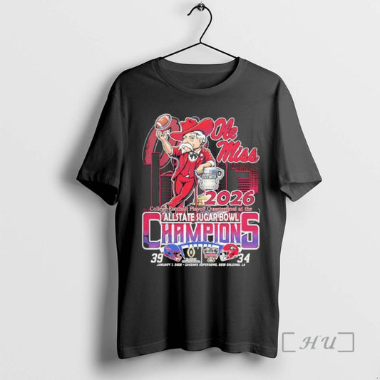 Officials Ole Miss Rebells College Football Playoff Quarterfinal At The Allstate Sugar Bowl 2026 Premium T-Shirts,...