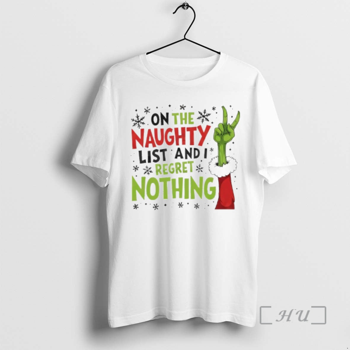 Officials On The Naughty List And I Regret Nothing Grinch Christmas Premium T Shirts Sweater Hoodie, Sweatshirt