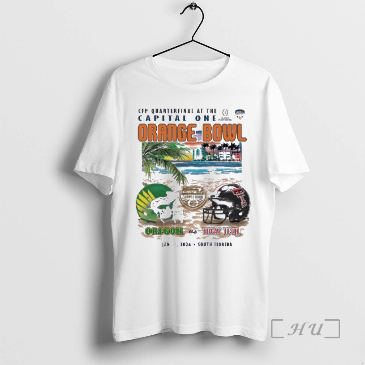 Officials Oregon Vs Texas Tech 2026 Orange Bowl Sobe Showdown Beach Premium T Shirts Sweater Hoodie, Sweatshirt