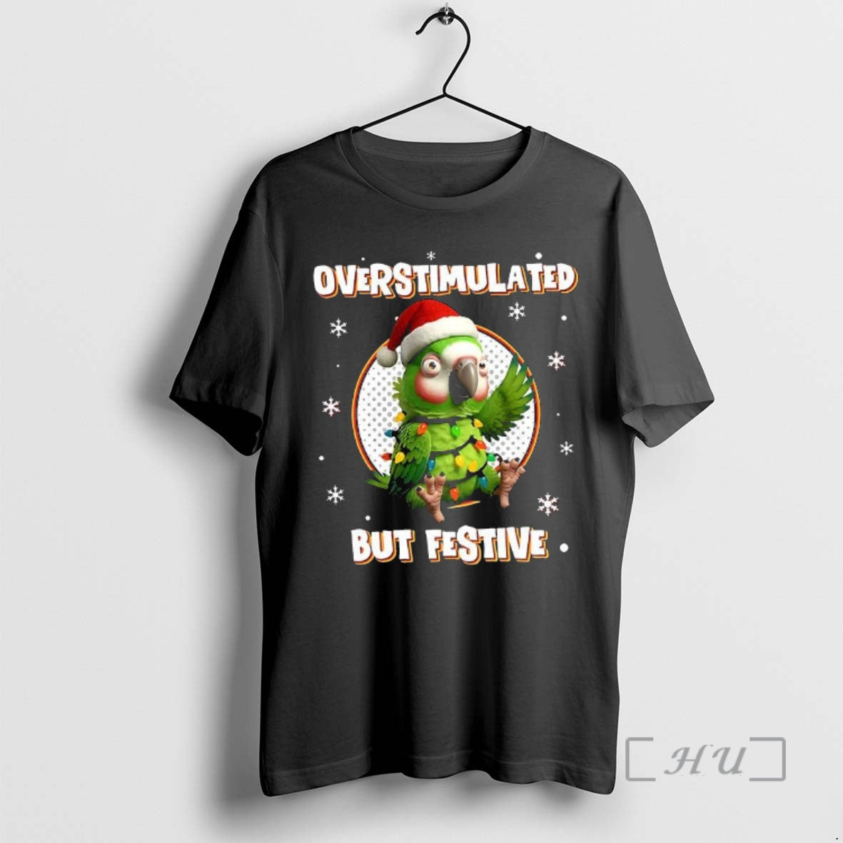 Officials Overstimulated But Festive Christmas Parrot T-Shirts, Hoodie, Sweatshirt | WearSparks.com