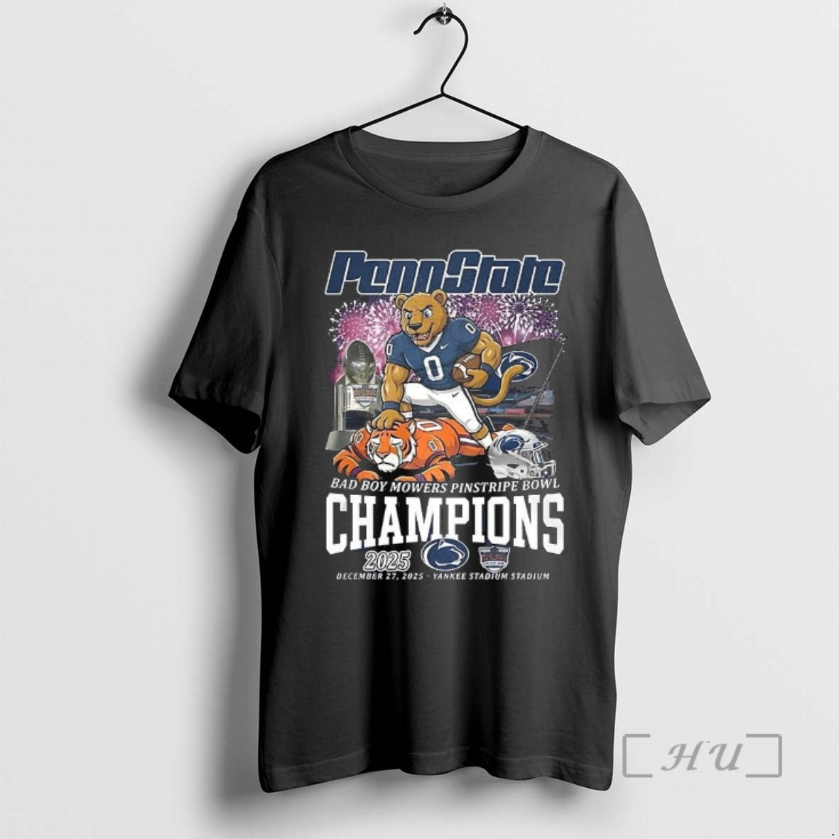 Officials Penn State Nittany Lions Ncaa Bad Boy Mowers Pinstripe Bowl Champions 2025 Yankee Stadium T-Shirts, Hoodie,...