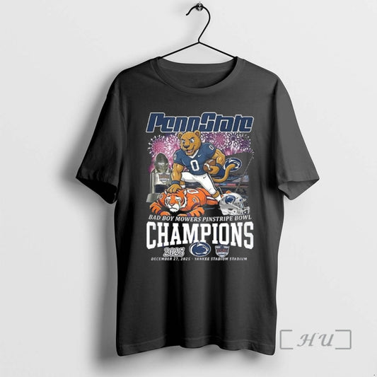 Officials Penn State Nittany Lions Ncaa Bad Boy Mowers Pinstripe Bowl Champions 2025 Yankee Stadium T-Shirts, Hoodie,...