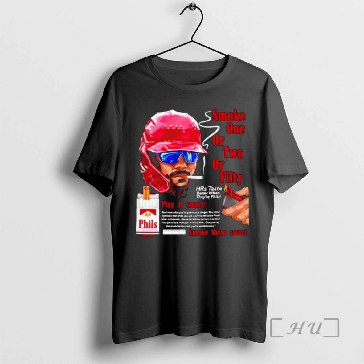 Officials Philadelphia Phillies Bryce Harper Smoke One Or Two Or Fifty Play It Smart Smoke T-Shirts, Hoodie, Sweatshirt